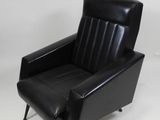 an image of a black leather chair on a white background