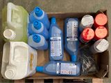 a box full of different types of water and containers