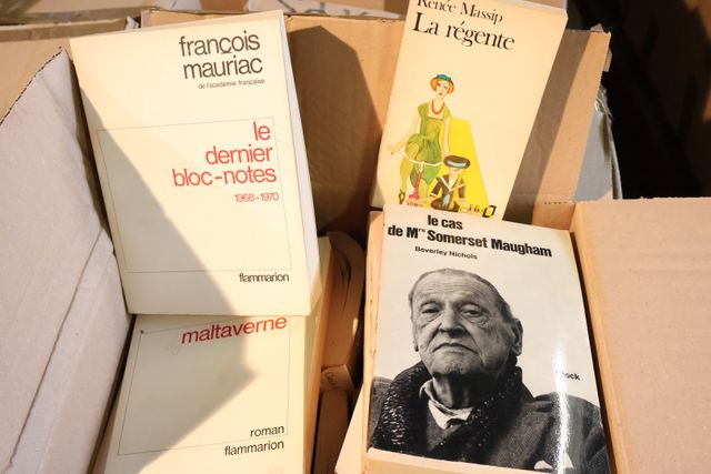 Lot de 4 cartons dont romans policiers, ouvrages de François MAUR...