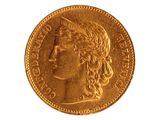 l'image d'une pièce d'or sur laquelle figure une tête de femme