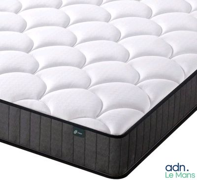 an image of a close up of a mattress on a white surface