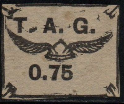 an old stamp with a picture of a bird on it