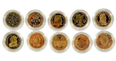 Ensemble de 10 pièces en argent 333 millièmes doré à l'Or pu… - Photo 1