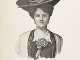 a black and white photo of a woman wearing a hat