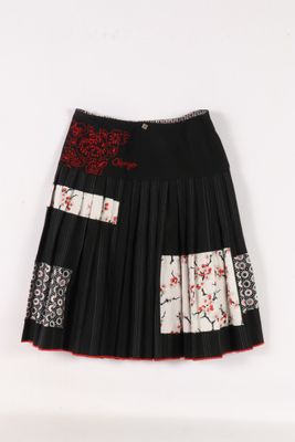 KENZO Junior - Jupe plissée en laine, viscose et polyester g…