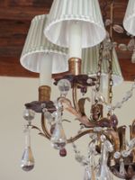 LUSTRE CAGE à six bras de lumière en métal et tôle à patine … (photo 4)