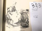 un dessin représentant une femme assise sur une chaise à côté d'un livre