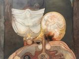 un tableau représentant une femme avec un oiseau posé sur la tête