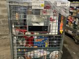 a cart that has a lot of items in it