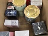 a cardboard box filled with many different types of items