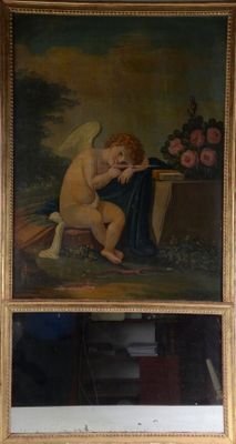 a picture of a painting of an angel on the wall