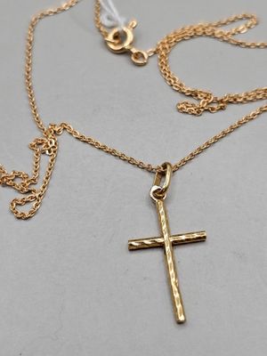 Chaine de cou OR de 42 cm avec Croix OR, 1. - Photo 1