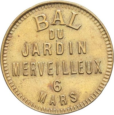 a close up of a coin with the words ' ball du jardin merveilleux ' on it