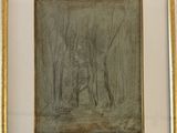 an image of a drawing of a deer in a wooded area