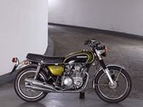 a motorcycle that is parked in a parking garage