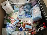 a cardboard box filled with various types of items
