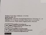 the back of a box with a black and white label on it
