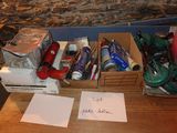 a box of assorted items on a table