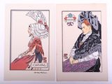 deux cartes avec l'image d'une femme et d'un homme