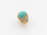 une bague en turquoise et diamants