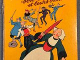 an old book with a picture of a cartoon character on it