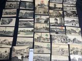 a bunch of old postcards with pictures of buildings on them
