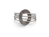 a close up of a ring with a metal ring on top of it