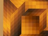 the cover of a book with an image of an orange and brown geometric design