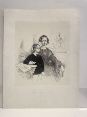 an old drawing of a man and a woman sitting on a couch