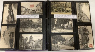 une vieille photo en noir et blanc d'un livre illustré