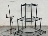 a picture of a three tiered cake stand with a candle