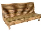 a wooden bench made out of wood planks on a white background