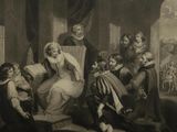 a painting of a group of people in a room