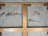 a wooden frame with writing on it that says written in red