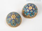 pair of cloisons of cloisons of blue and gold with floral designs