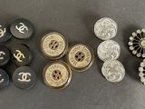 a close up of a bunch of buttons on a table