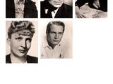 several black and white photos of men and women in formal attire