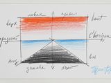 drawing of a drawing of a triangle with different colors and directions