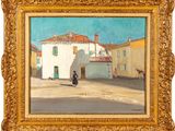 une image d'une peinture représentant une femme marchant dans une rue