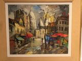 a picture of a painting of a city street