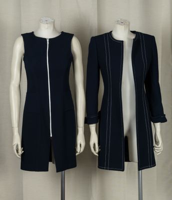 three mannequins dressed in different styles of clothing on a mannequin stand