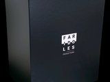 a black box with a white logo on it