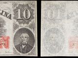 trois images différentes d'une photo en noir et blanc d'un billet de banque