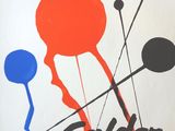an image of a picture of a poster with a red and blue object on it