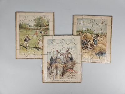 quatre pièces d'un puzzle sur lesquelles figurent des images de personnes et d'animaux