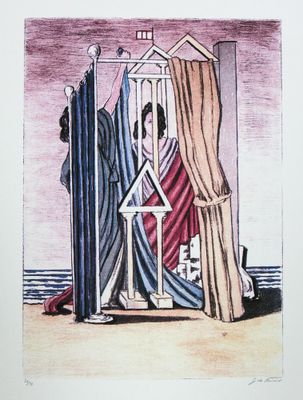 an image of a painting of a woman sitting in a cage