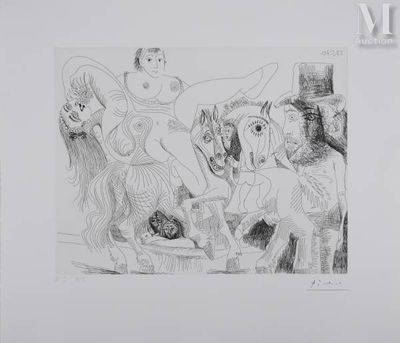 an image of a black and white drawing of a group of people