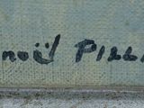 an image of a close up of a piece of art with writing on it