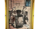 une image représentant un tableau où l'on voit deux femmes assises à côté d'un tonneau