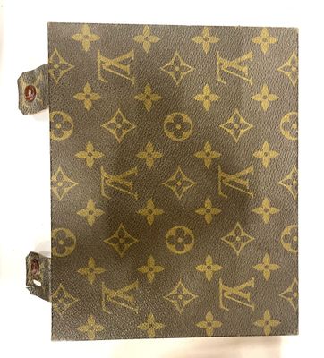 louis vuitton monograme leather wallet with gold accents